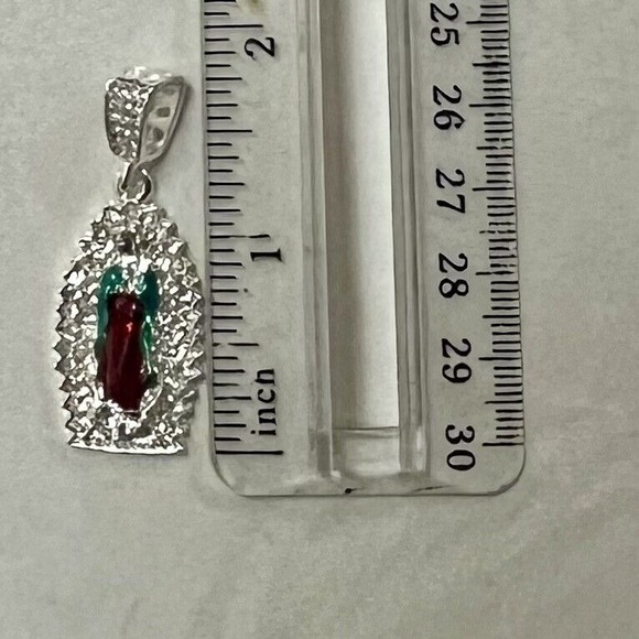 Chain and medal of the Virgin of‎ Guadalupe 14k gold laminated White New - Picture 6 of 6